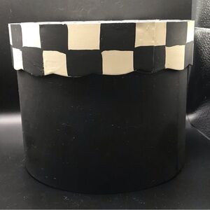 Retro 1980’s Nesting Metal Containers Black/white Set Of 2